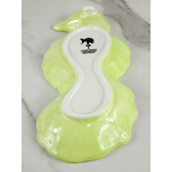 Seahorse Shaped Tray Kate Williams Turquoise 10" Ceramic Glazed 90s Vintage - Picture 10 of 15